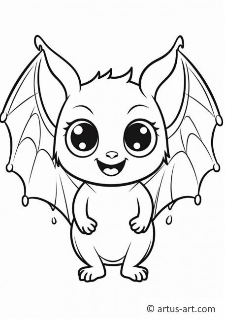 Cute Bat Coloring Page